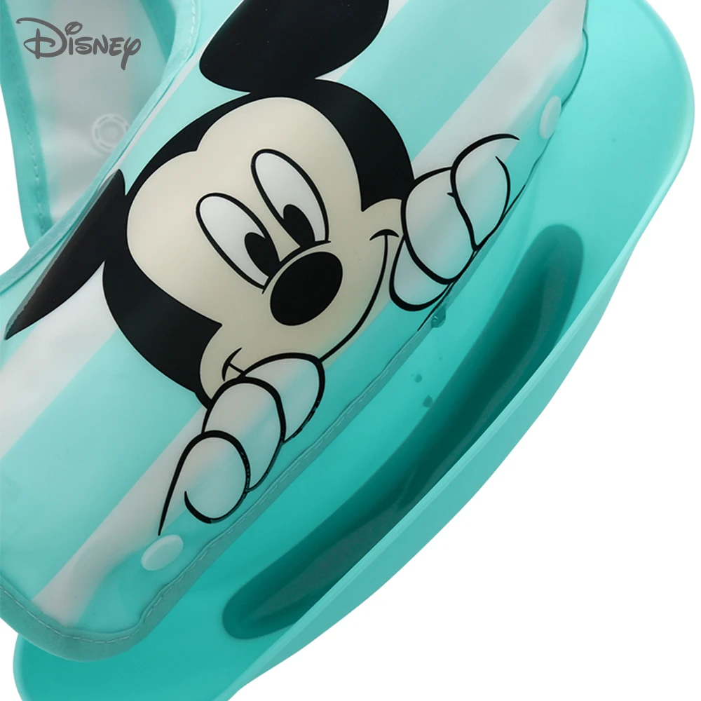 Disney Silicone  Baby Dinner Bib Combination Leak-proof  Pocket  and Baby Burp cloths  Detachable baby stuff for newborns