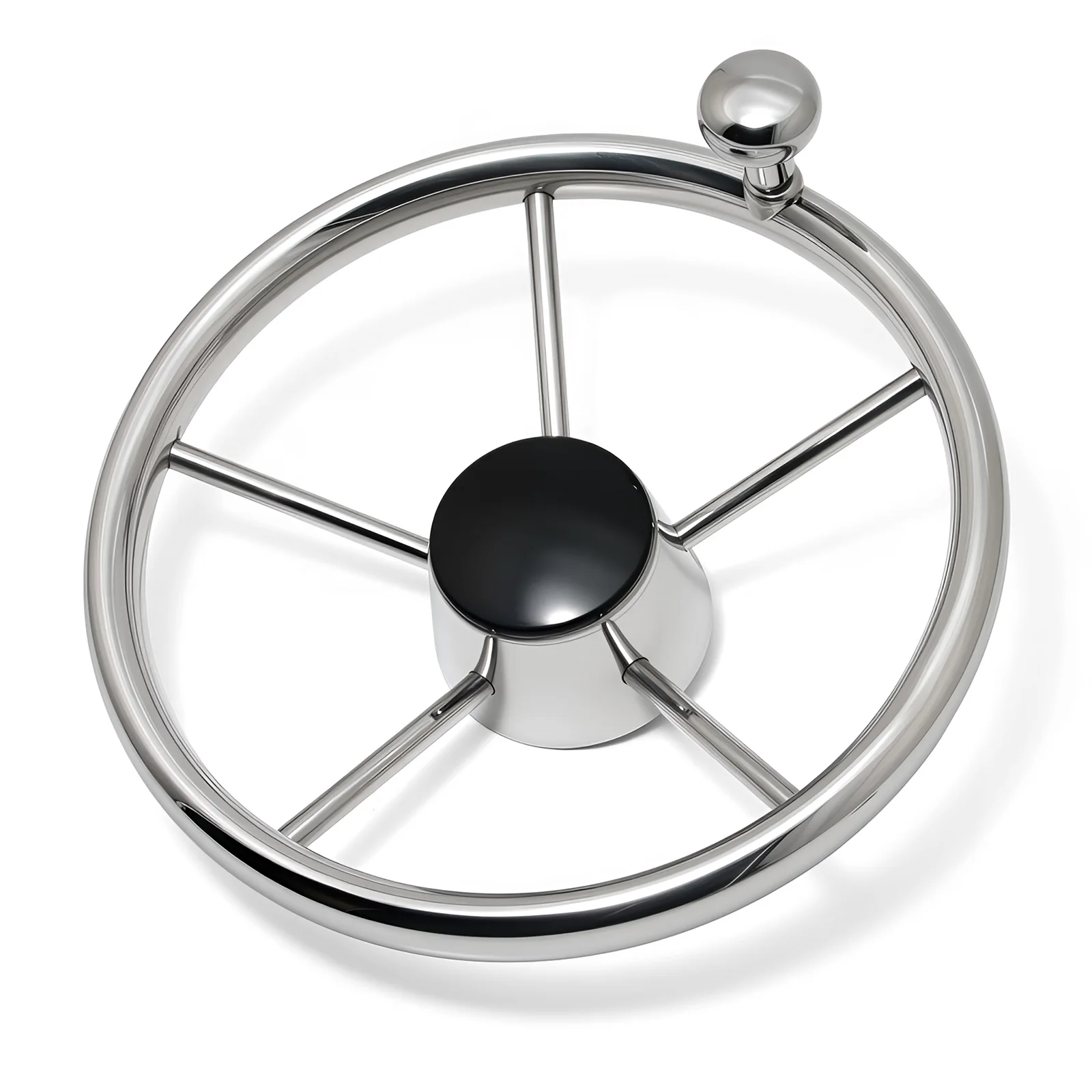 11 Inch Boat Steering Wheel With knob Stainless Steel 5 Spoke 25