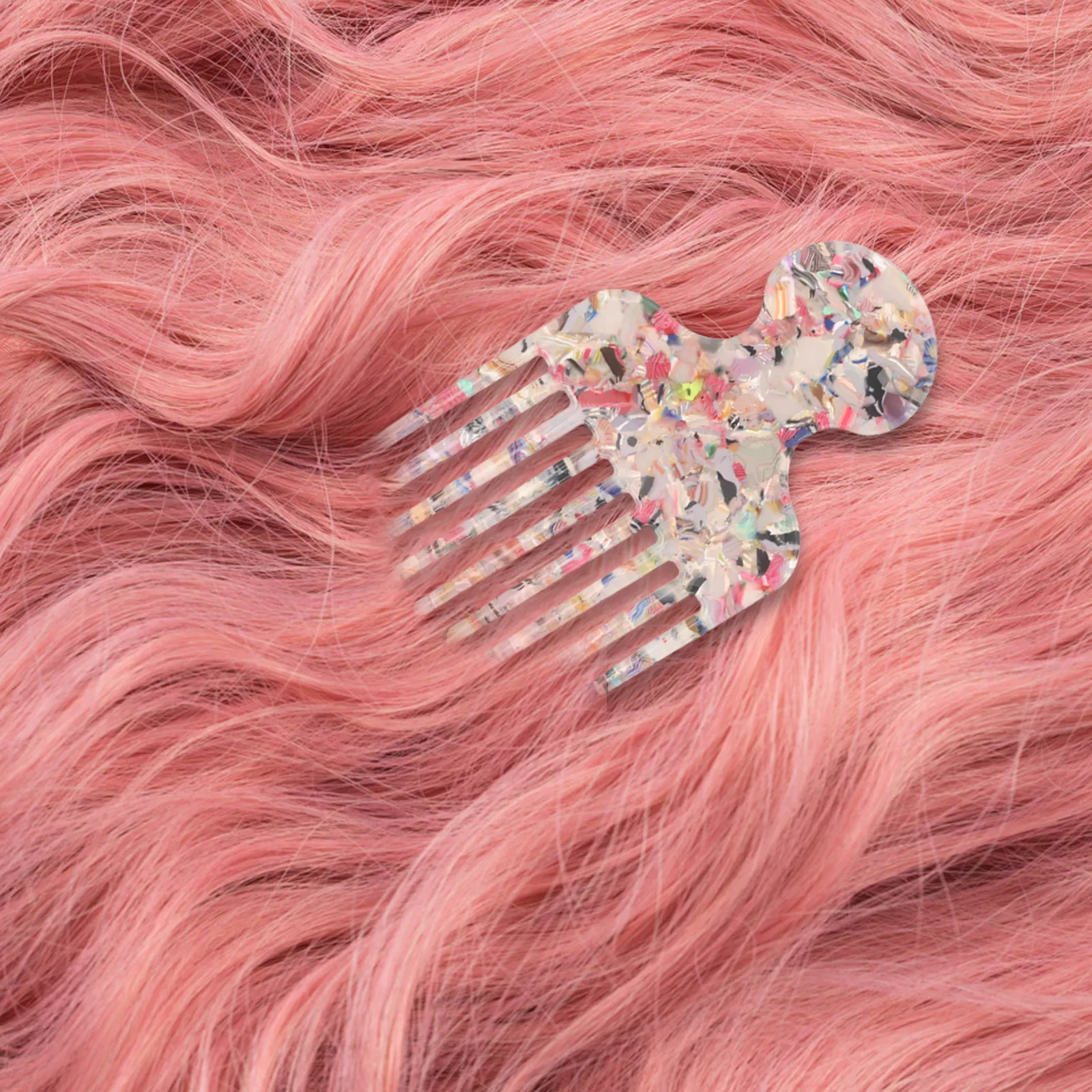 

Wide Tooth Comb Anti Static Mini Cellulose Acetate Detangling Comb 4.72 Colored Travel Pocket for Thick Curly Hair Wet Dry