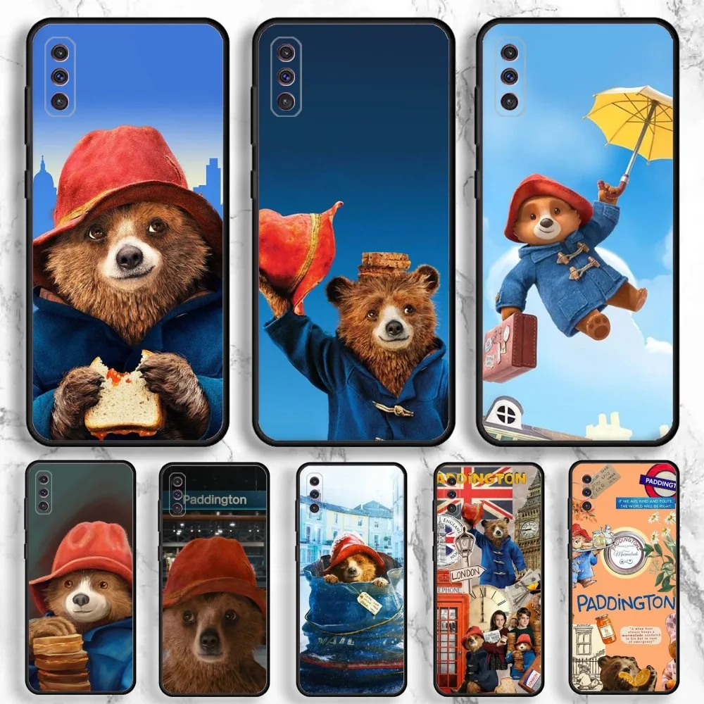 

Paddington Bear Cute Phone Case For Samsung Galaxy A13,A21s,A22,A31,A32,A52,A53,A71,A80,A91 Soft Black Phone Cover