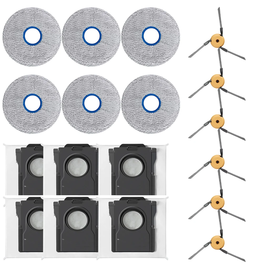 Side Brushes Mop Cloths and Dust Bags for DREAME for x60 for Max for Ultra Robot Vacuum Cleaner 4 6 or 8 Pieces Per Component