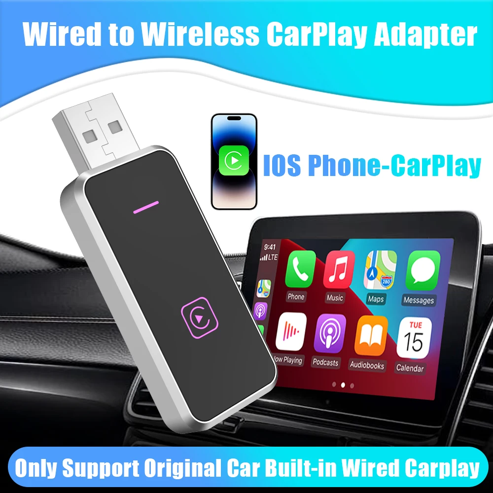 

Wireless CarPlay Adapter For Iphone CarPlay Smart Dongle For Audi Benz Volvo VW Toyota Haval Citroen Peugeot MG Chevrolet