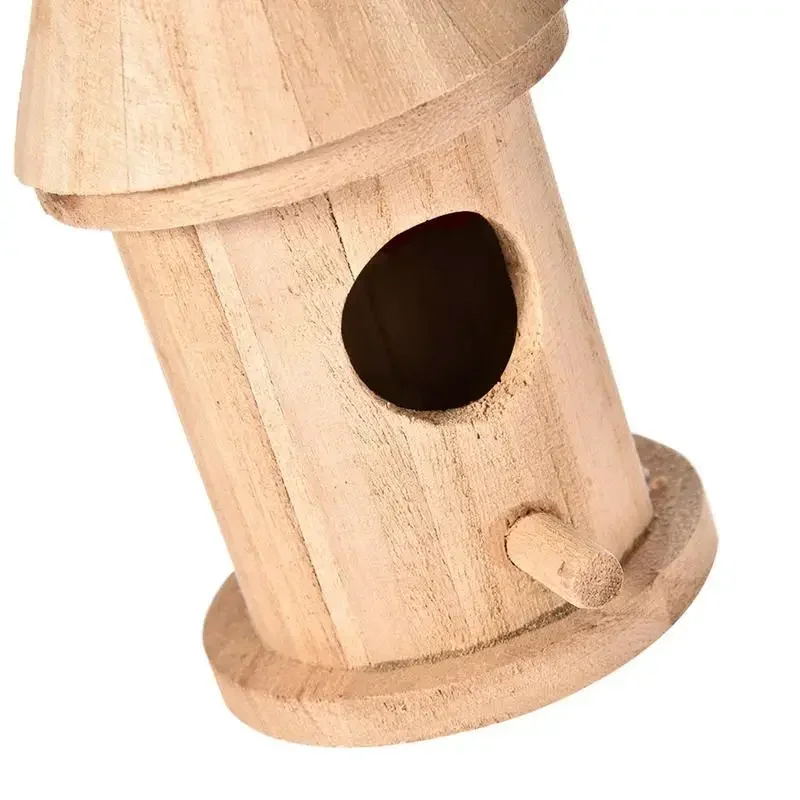 Wooden Bird House Nest Handmade Ecofriendly Bird Nest Cage Outdoor Birdhouse Garden Yard Hanging Decoration Crafts Dropshipping