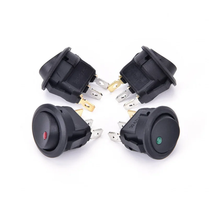 4 قطعة 12 فولت جولة القط العين التبديل قارب التبديل KCD1 مفتاح الطاقة 3 دبابيس 2 مواقف 20 مللي متر حزمة من 4