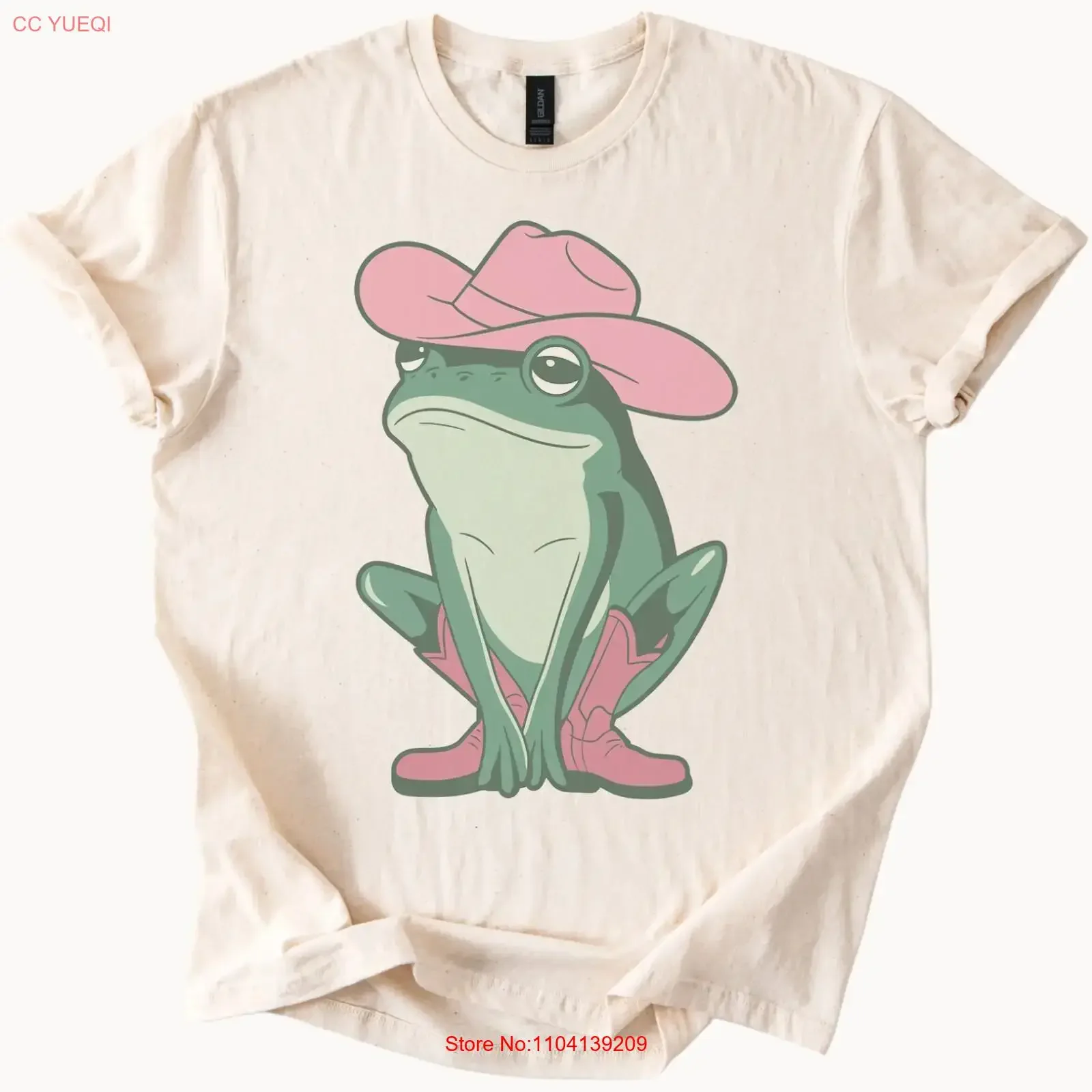 Frog in Boots Hat T Shirt Western Toad  vintage Washed fashion Comfortable Versatile Stretched graphic streetwear Unisex