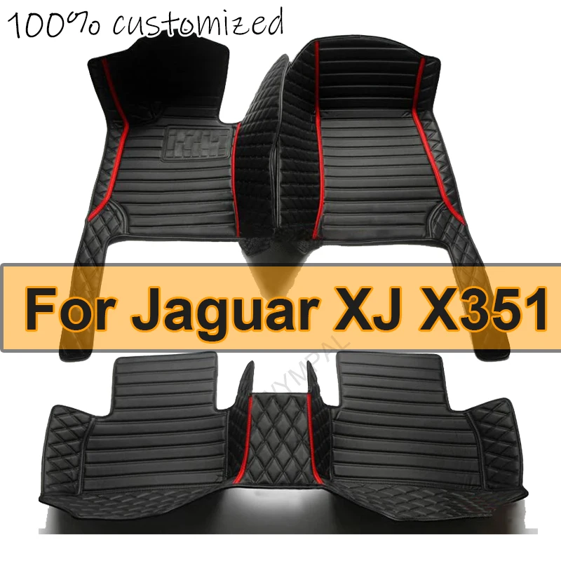 Car Floor Mats For Jaguar XJ X351 2010~2019 5seat Durable Leather Mat Anti Dirty Pads Carpet Auto Interior Parts Car Accessories