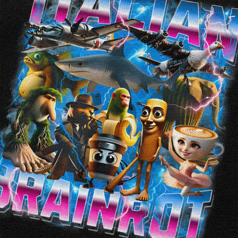 Ultimate Italian Brainrot Meme T Shirts Pure Cotton Tee Tops Summer Round Neck Tshirts Fashion Short Sleeve Clothing For Men