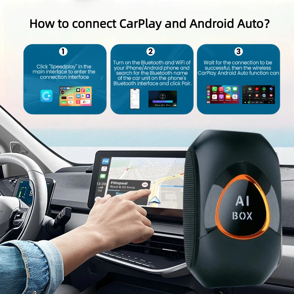 Android 15 Carplay AI Box Wireless Carplay Android Auto Support Netflix Youtube For VW Toyota Mazda Hyundai Ford Haval GMC Audi view 4