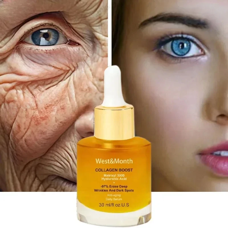 Collagen Face Serum Wrinkle Removalr Whitening Moisturizing Fade Fine Lines Dark  Anti Aging Spots Korean Face Care Cosmetics