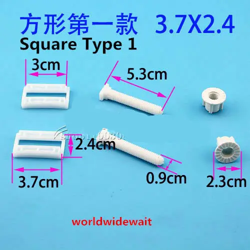 Toilet Cover Accessories Fast Installation Screws Kit Square Type