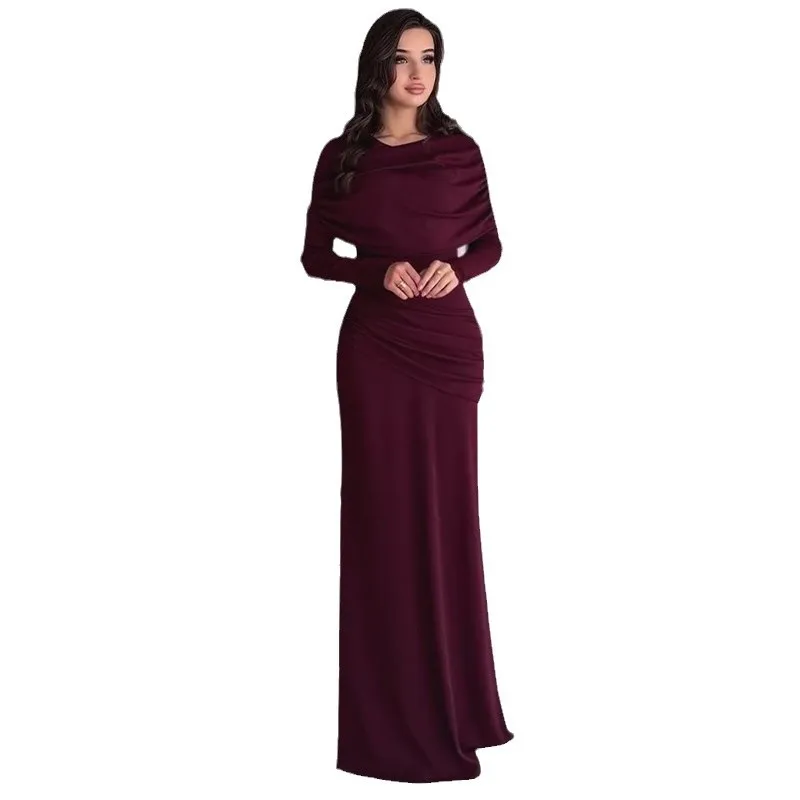 Eid Women Dress Abaya Muslim Solid Slim Fit Pleated Party Dresses Jalabiya Ramadan Dubai Vestidos Largos Arab Long Robe 2026