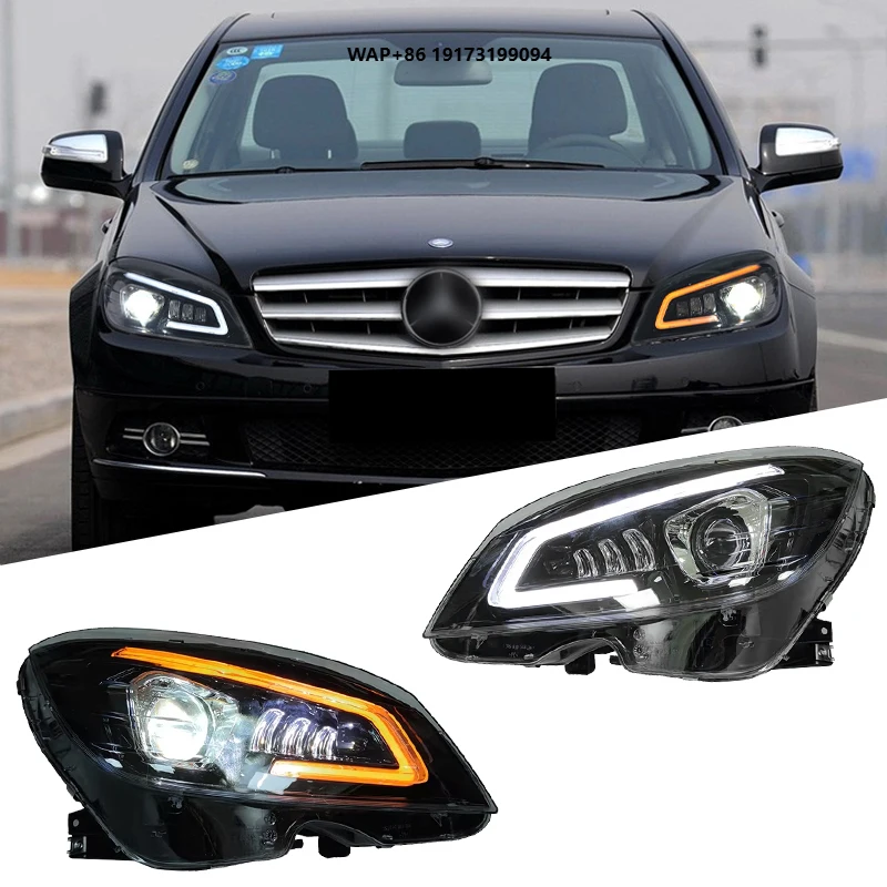 

for-MercedesBenz C Class W204 Headlights 2007 2011 Upgrade LED Headlamp Head Lamps C200 Car Accessories Head Lights