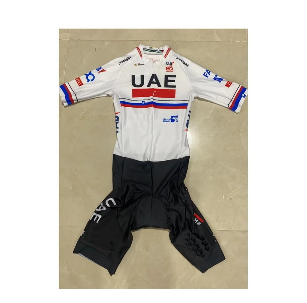 LASER CUT Skinsuit 2024 UAE Team SLOVENIA Bodysuit SHORT Cycling Jersey Bike Bicycle Clothing Maillot Ropa Ciclismo