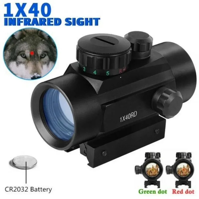 

Tactical 1*30/40 Optical Aluminum alloy Red/Green Dot Sight Scope for 11mm 20mm Rail Mount Airsoft Hunting Wargame