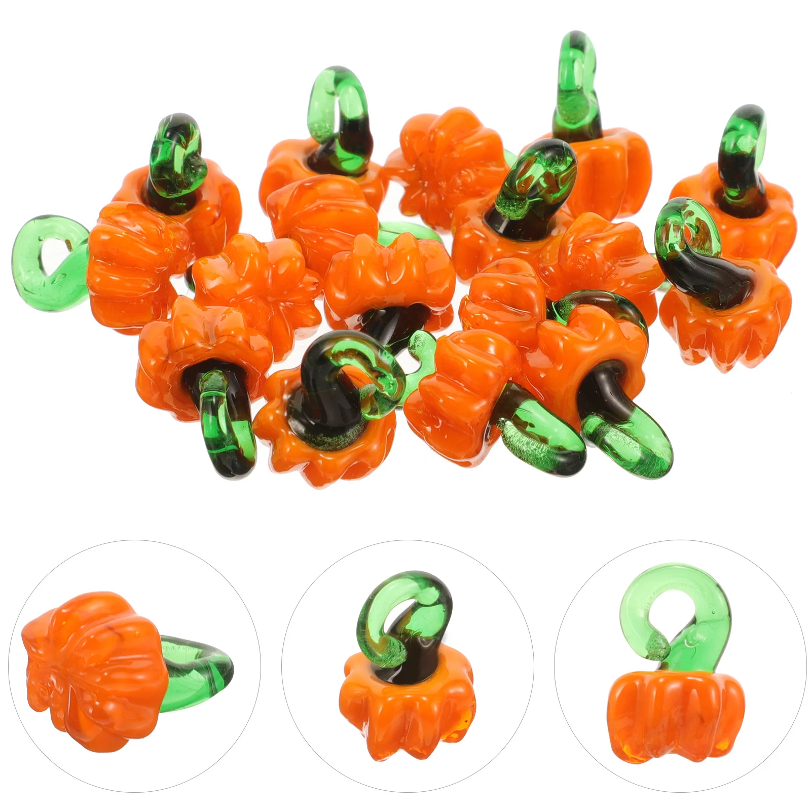 

20Pcs Glass Pumpkin Pendant DIY Craft Beads Necklace Bracelet Jewelry Making Supply Glass Pumpkin Beads DIY Charm Pendant