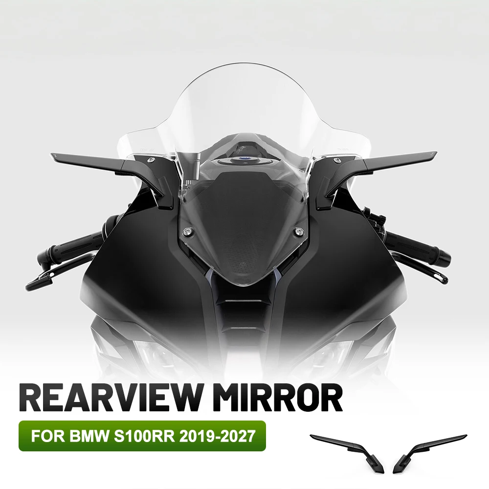 Motorcycle Wind Wing Rearview Mirror FOR BMW S1000RR 2019-2027 Black Aerodynamic Winglet Side Mirror Motorbike Accessories