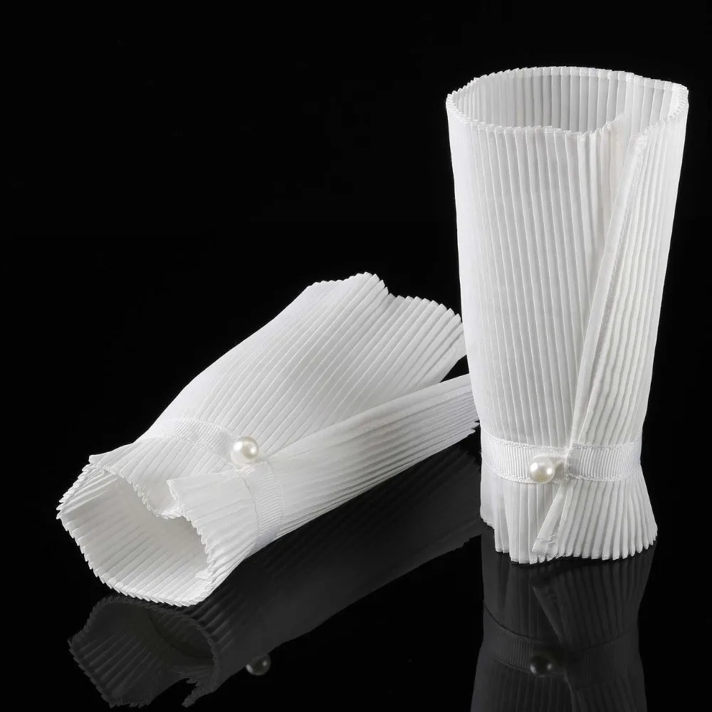 Detachable Dual-piece Set Organ Pleats Fake Collar Adjustable Ribbon Tie Victorian Ruff Neck Choker