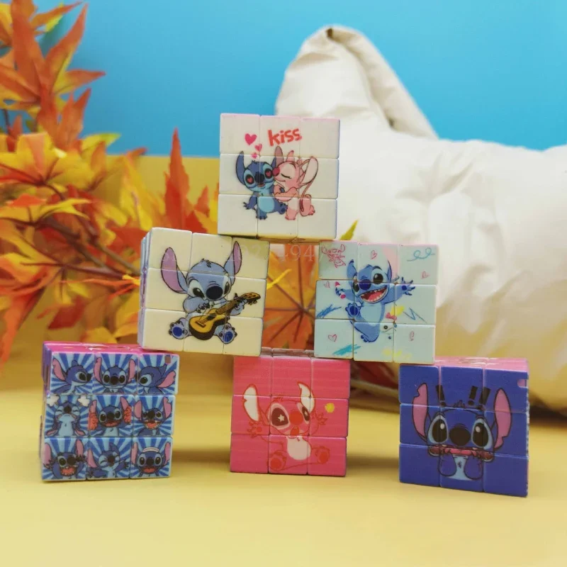 New cartoon Disney Stitch Magic Cubes children's Games toys cute puzzle decompression creative design development brain toy gift