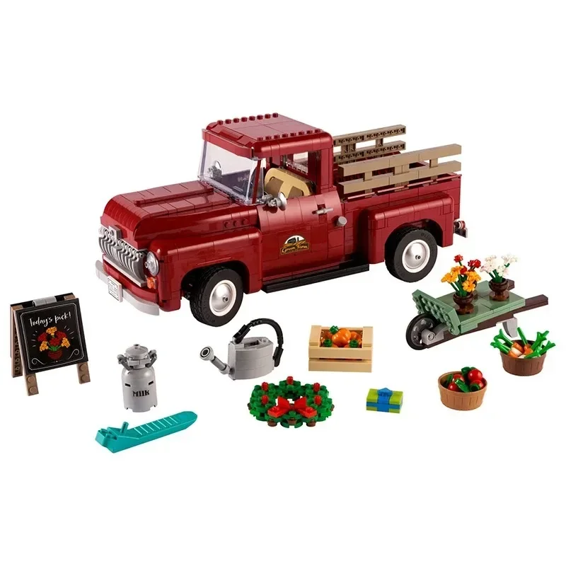 NEW 1677PCS City Hot Selling Moc Retro Pickup Truck model DIY creative ideas Child Toy birthday Gift building Blocks MOC-10290