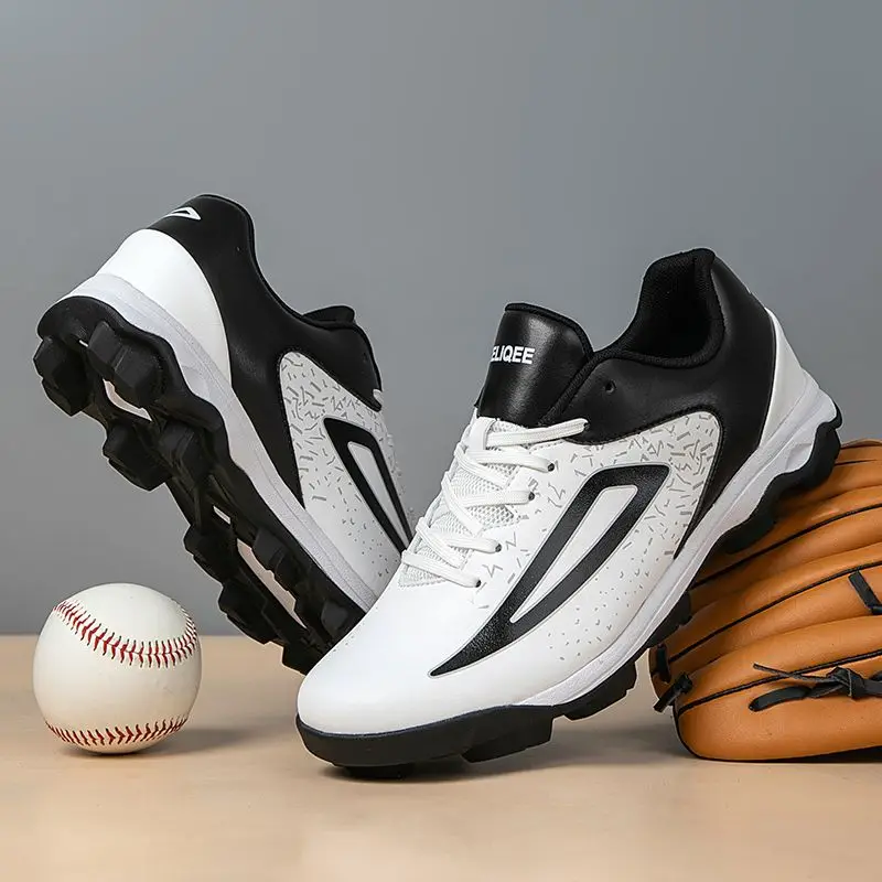 Neue Leder Plus Größe Baseball Schuhe Kinder männer Turnschuhe Im Freien Nicht-Slip Atmungsaktive Training Spikes Softball Schuhe