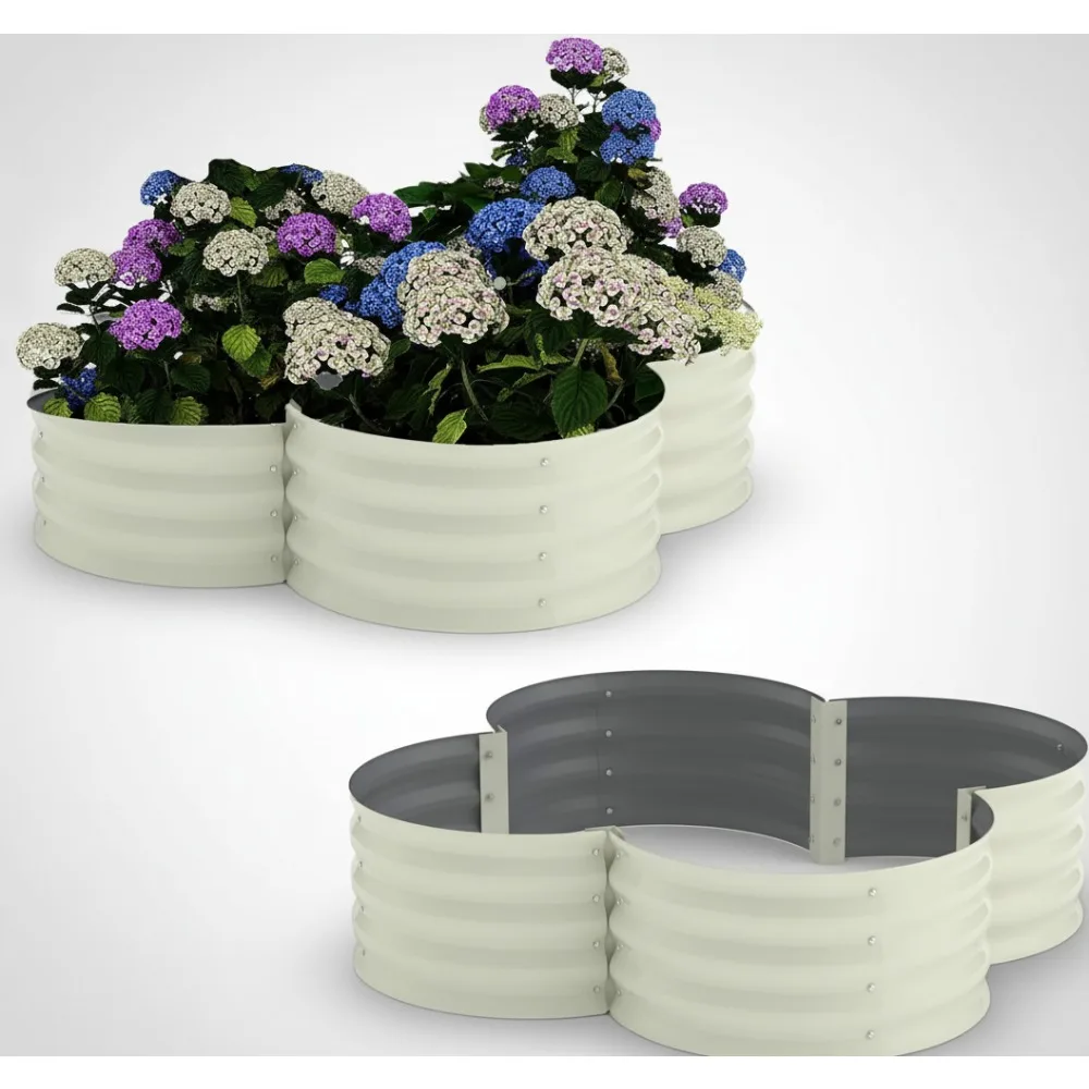 

2-Pack Galvanized Raised Garden Beds, Rust-Resistant Planter Box with Open Base for Herbs, Veggies & Flowers