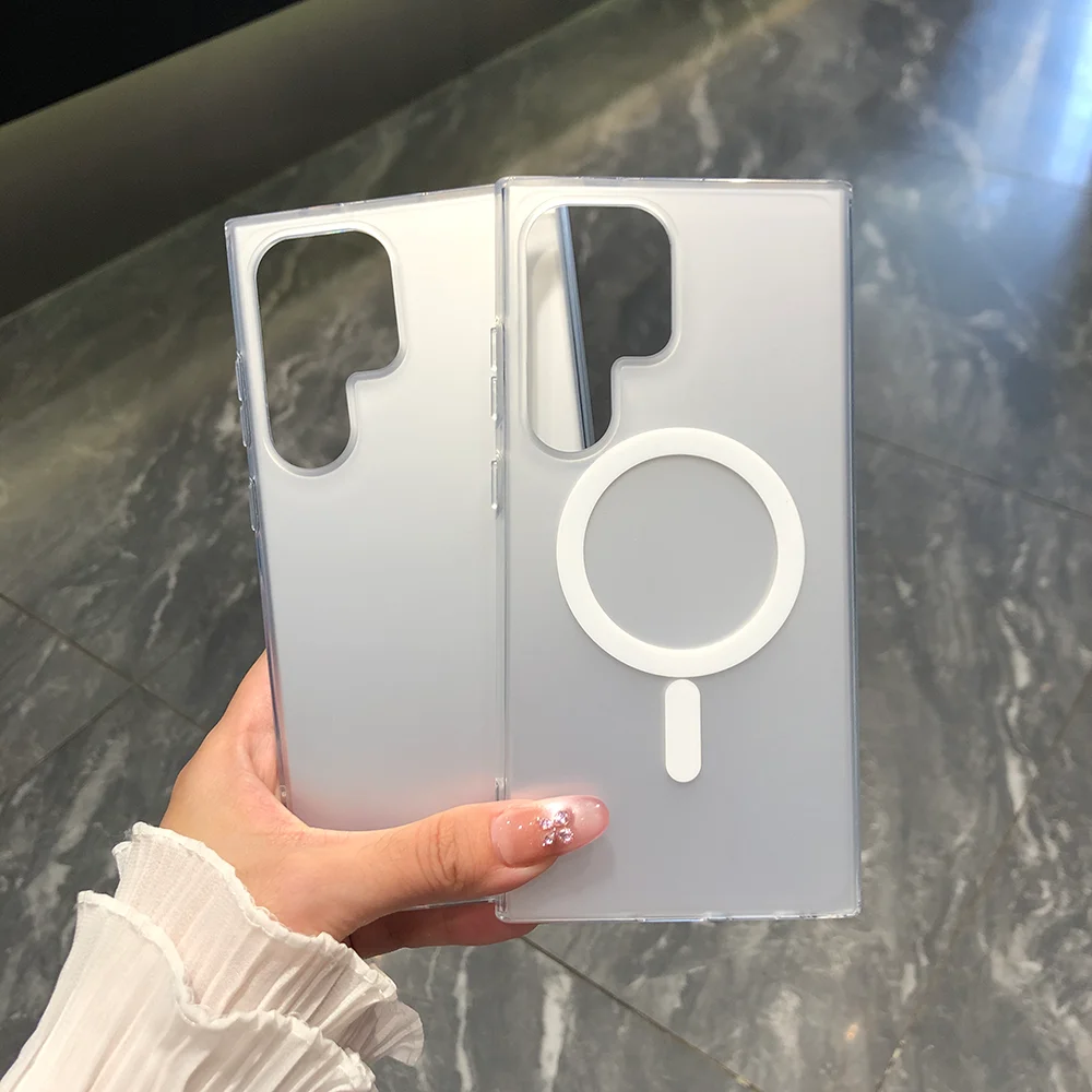 Eenvoudige kleur zilveren mobiele telefoon hoge temperatuur magneet is geschikt voor Samsung Galaxy S25 S24 Ultra Plus schokbestendig.S25 S24
