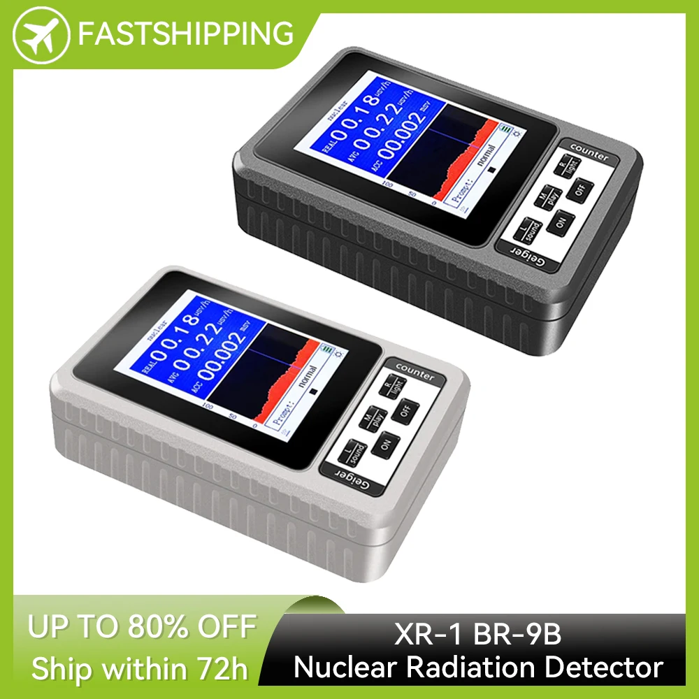 

BR-9B XR-1 Nuclear Radiation Detector Color Display Screen Geiger Counter Personal Dosimeter Marble Detectors Beta Gamma X-ray