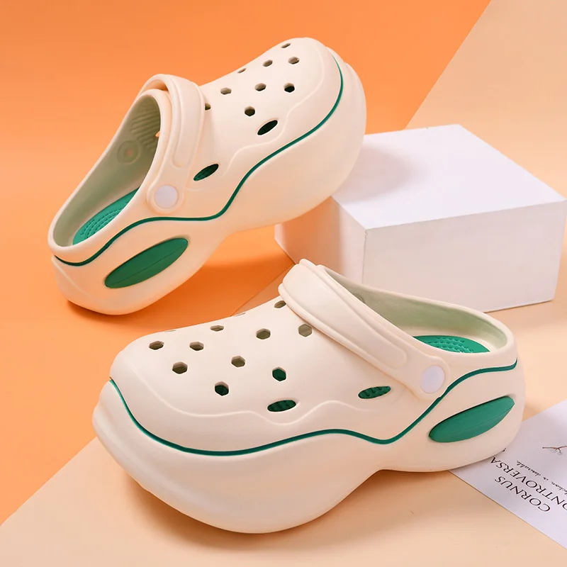 

Женские летние сандалии на толстой подошве с удлиняющим носком для верхней одежды, пляжные сандалии и тапочки