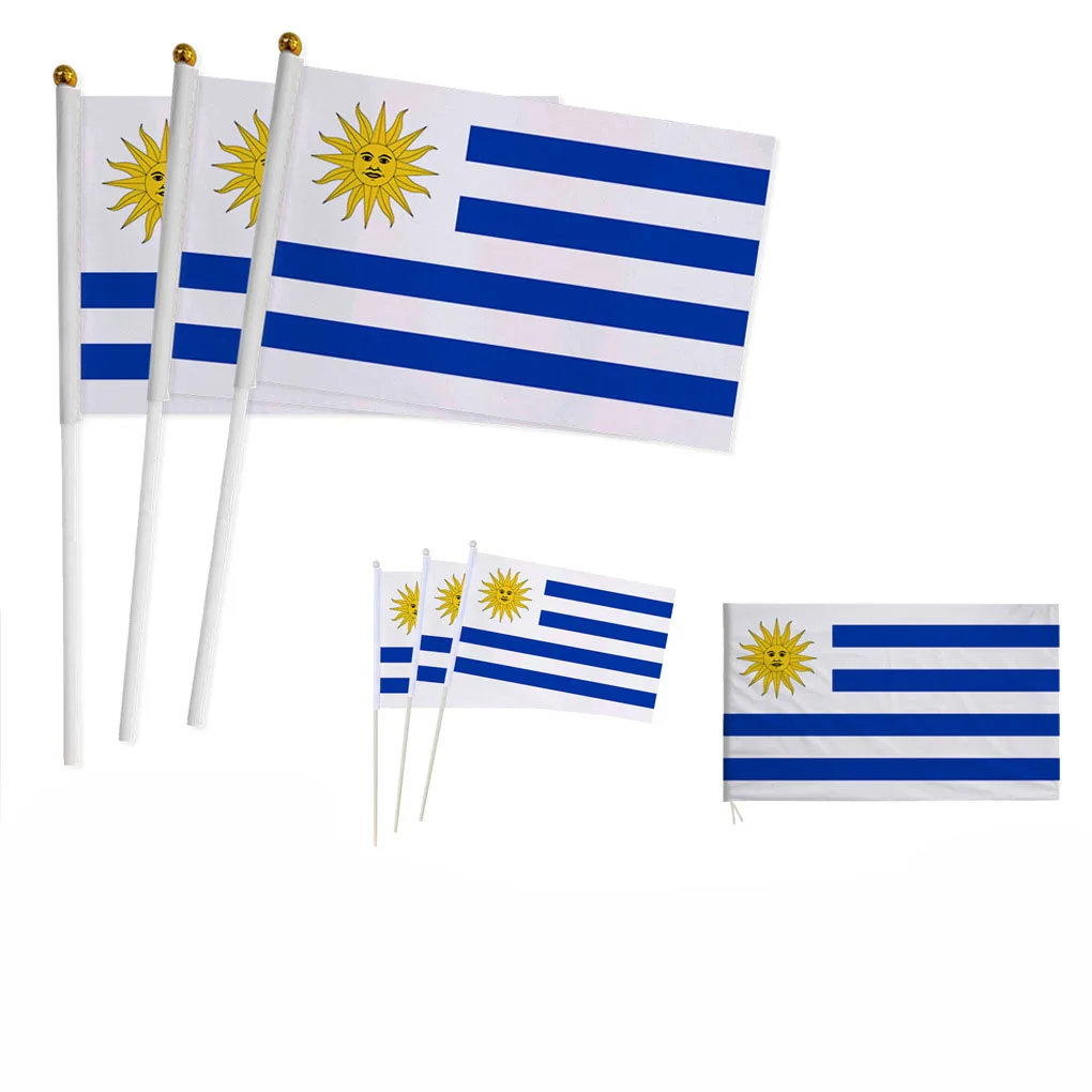 Z-ONE FLAG  Uruguay Hand Flag 14*21cm Uruguay Uruguayan National Flag Small HandHeld Waving Flag Indoor Outdoor Home Decor