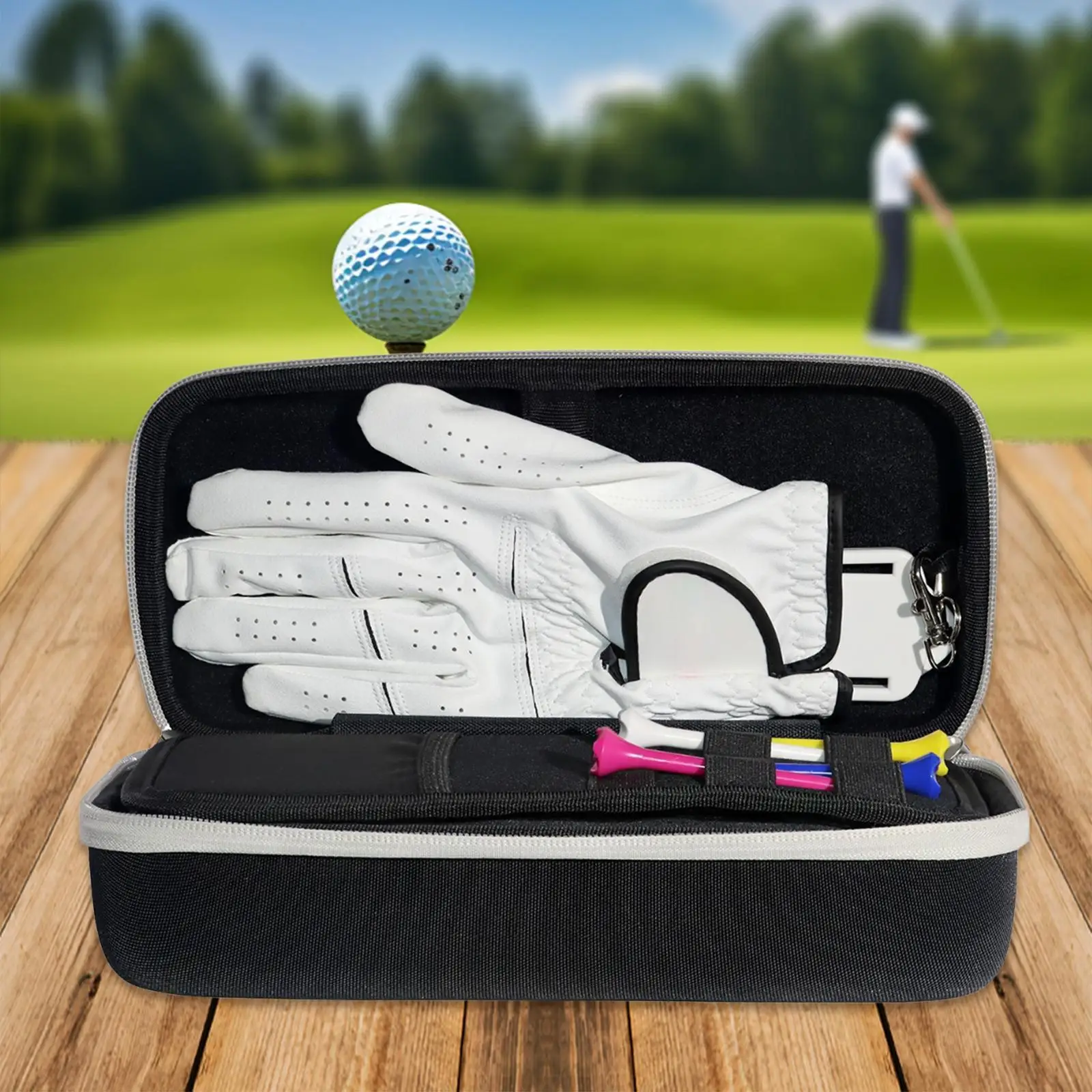 حافظة قفازات الجولف مع مقسم تشكيل ناعم وثقوب ملحقات الجولف حامل قفازات جولف قوي للنساء والرجال لاعبي الغولف