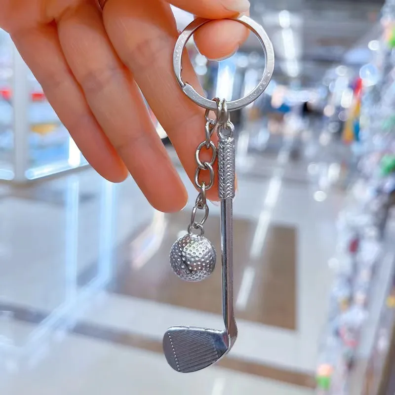 Metal Bronze Sliver Badminton Golf Keychain Car Key chain Jewelry Key ring Holder Ring Car Bag Pendant Charm Keyring Wholesale
