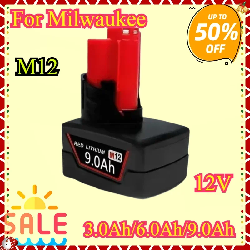 

Для Milwaukee M12 аккумулятор 6 Ач 12 В сменный аккумулятор аккумуляторный инструмент 48-11-2402 48-11-2411 48-11-2401MIL-12A-LI
