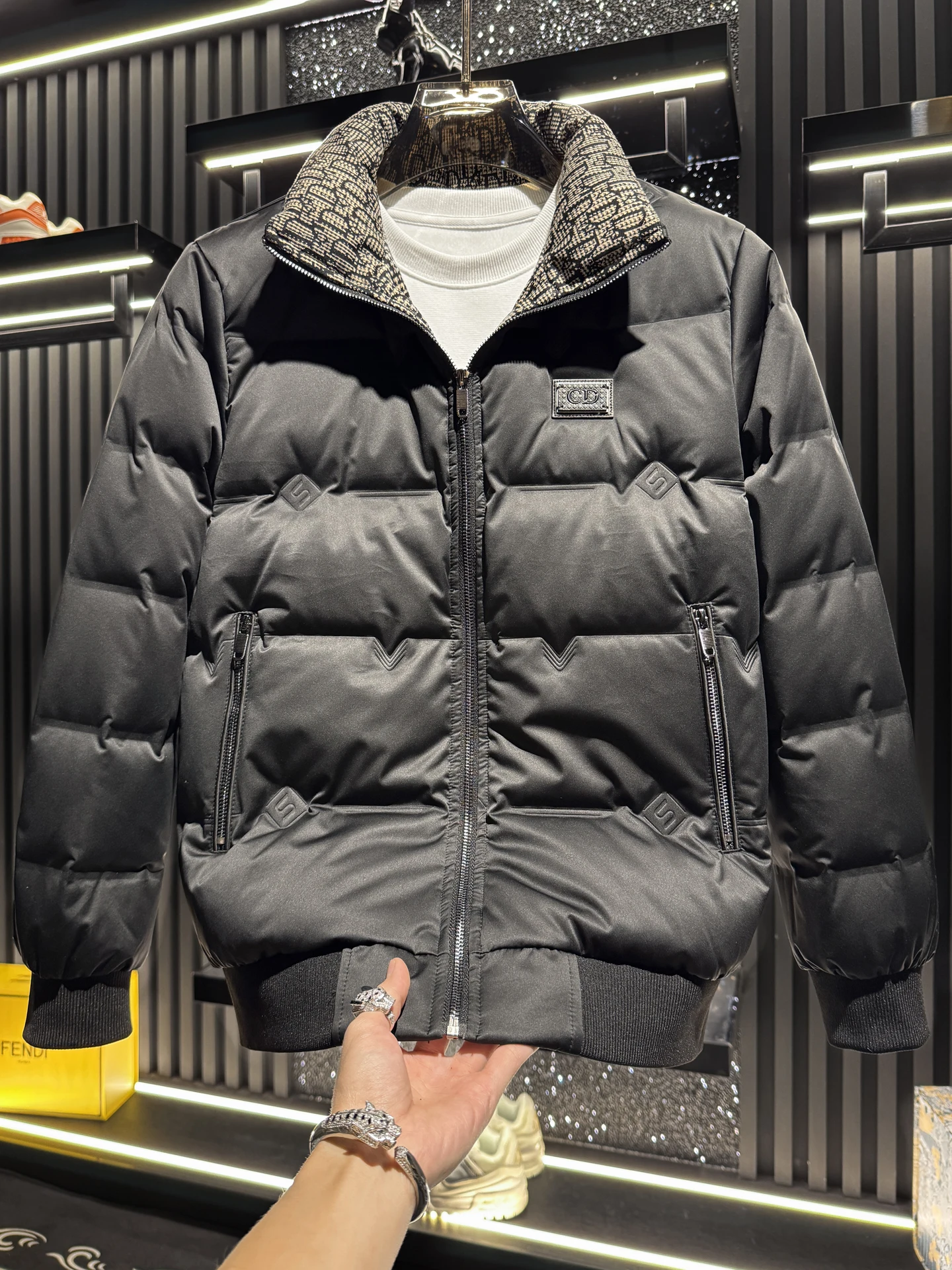 

Мужская зимняя куртка Ele с воротником-стойкой, утепленная, из белого пуха, класса люкс, повседневная, на молнии