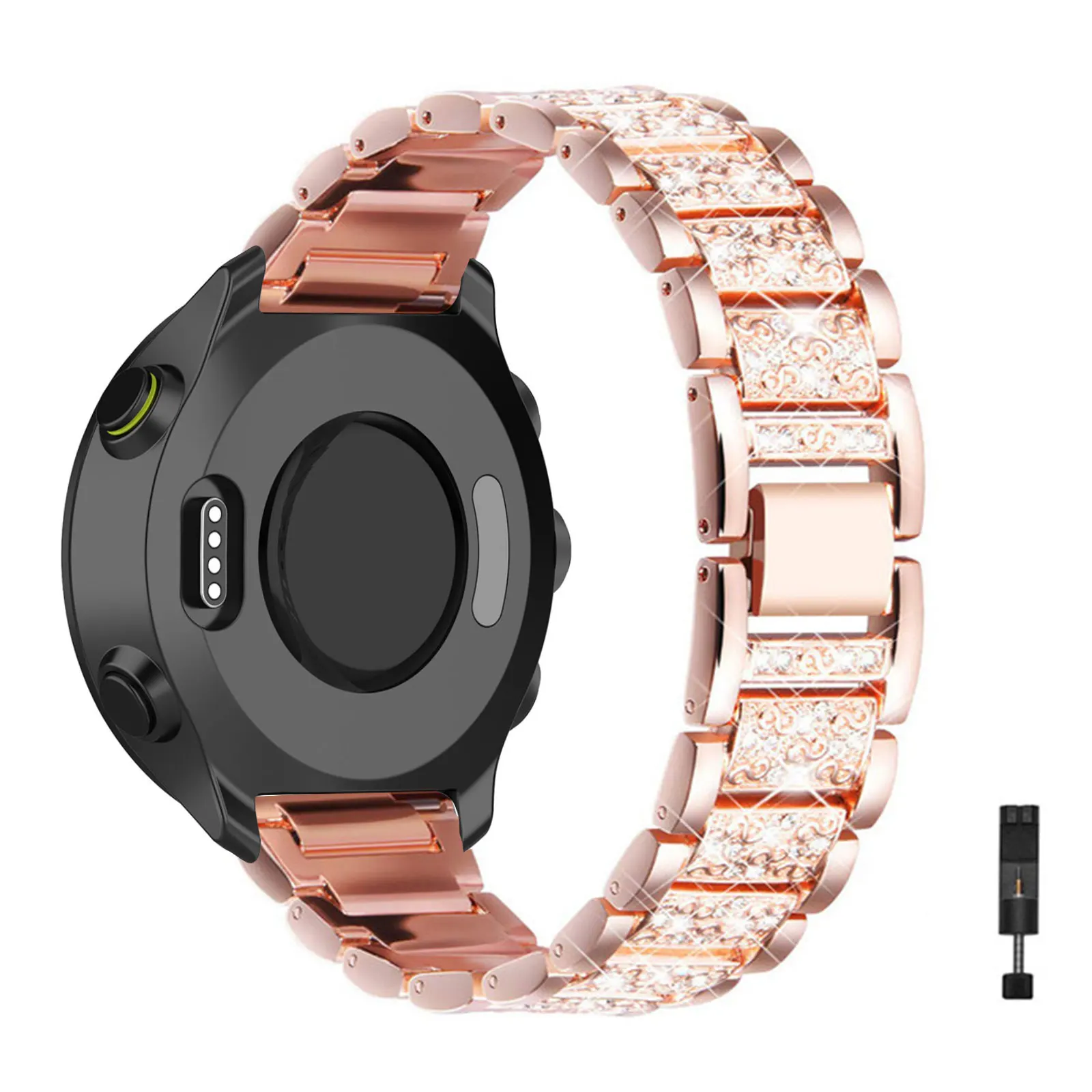 

Ремешки с бриллиантами для Garmin Forerunner 255S/255S Music/265S Band, блестящий металлический ремешок для женщин