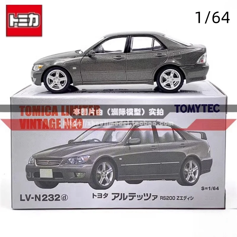 TOMICA TLV 1:64 N232d TOYOTA Altezza RS200 Bite Shark gray, alloy static miniature car Tide play model, holiday gift for boys.