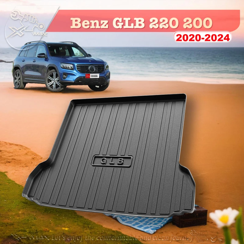 For Benz GLB 220 200 2020-2024 Custom Fit Car Trunk Mat All Season Black Cargo Mat 3D Shaped Laser Measured Trunk Liners