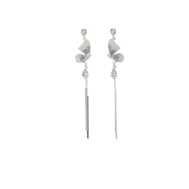 

Guofeng long earrings butterfly tassel mosquito coil disc ear clips without ear holes New Chinese style