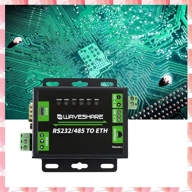 JAJA Waveshare RS232/RS485 zum Netzwerk-Port-Modul, Dual-Serial-Port, ETH, RJ45, Industriequalität, Zwei-Wege-transparente Übertragung