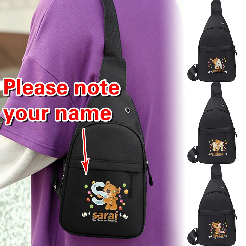 

Customized Name Trendy Chest Pack Multi-functional Chest Bag Large Capacity Casual Sports Backpack Lightweigh Crossbody Bags