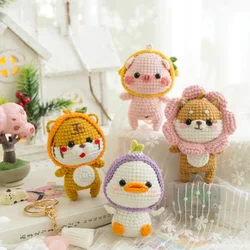Susan's Family Crochet Kit for Beginners Mini Creative Crochet DIY Pendant Keychain Knitting Key Holder Crochet Dolls