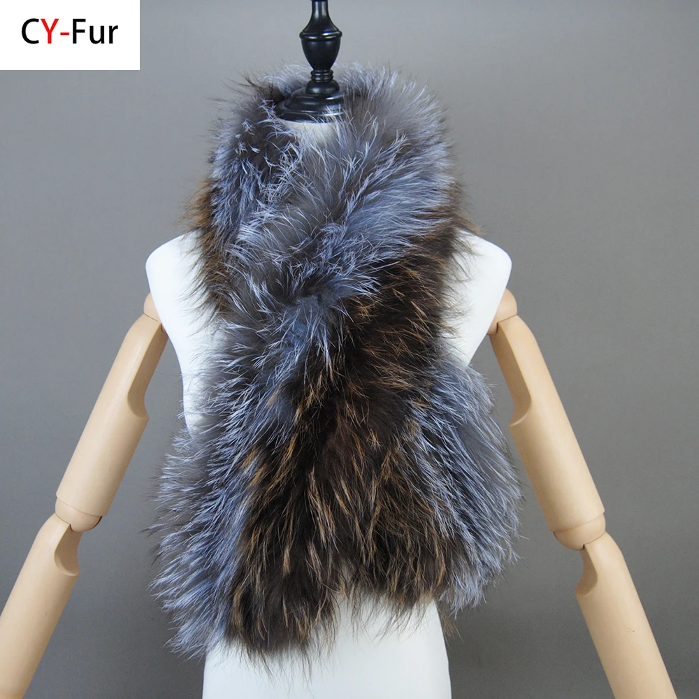 

Women Real Fox Fur Scarf Fashion Lady Winter Warm Soft Knitted Real Fox Fur Neckerchief Quality Natural Fox Fur Ring Scarves