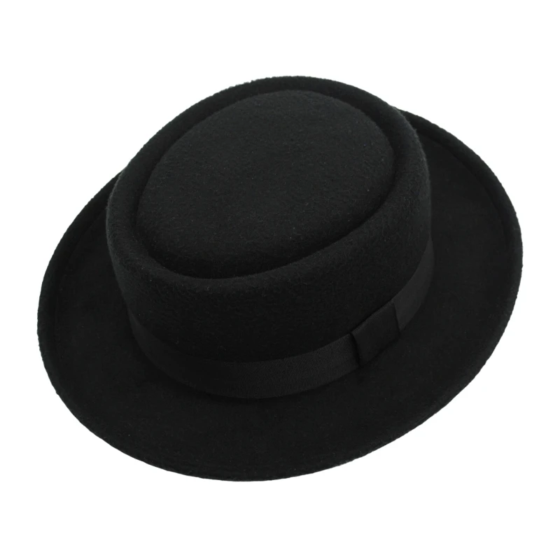 Classical Western Pork Pie Hat for Travel Wide Brimmed Hat Western Pork Pie Hat for Boy Man Adults Pork Pie Hat