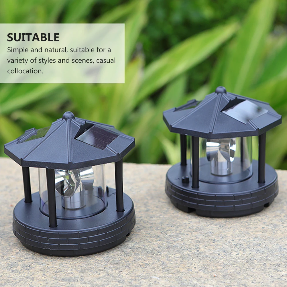 

Pathway LED Rotating Light Outdoor Lights Creative Solar Walkway Lantern Black Plastic