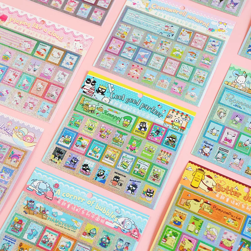 

New Sanrio Family Stamp Exquisite Handbook Sticker Hot Stamp Handbook Sticker for Student Kid School DIY Drawing