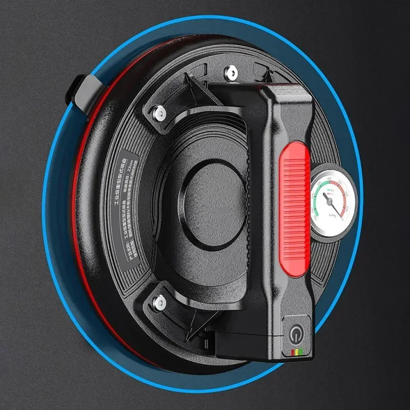 8inch 220KG Load Electric Vacuum Suction Cup with Pressure Gauge for Granite Tile Glass Moving Lifting Air Pump Powerful Tool