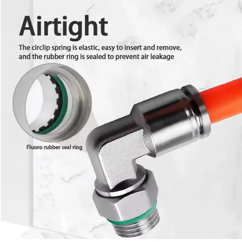 

1pcs PL-G Thread 304 Stainless Steel Joint Pneumatic Quick Fitting Elbow Male Thread 1/8" 1/4" 3/8" 1/2" Trachea Quick Coupling