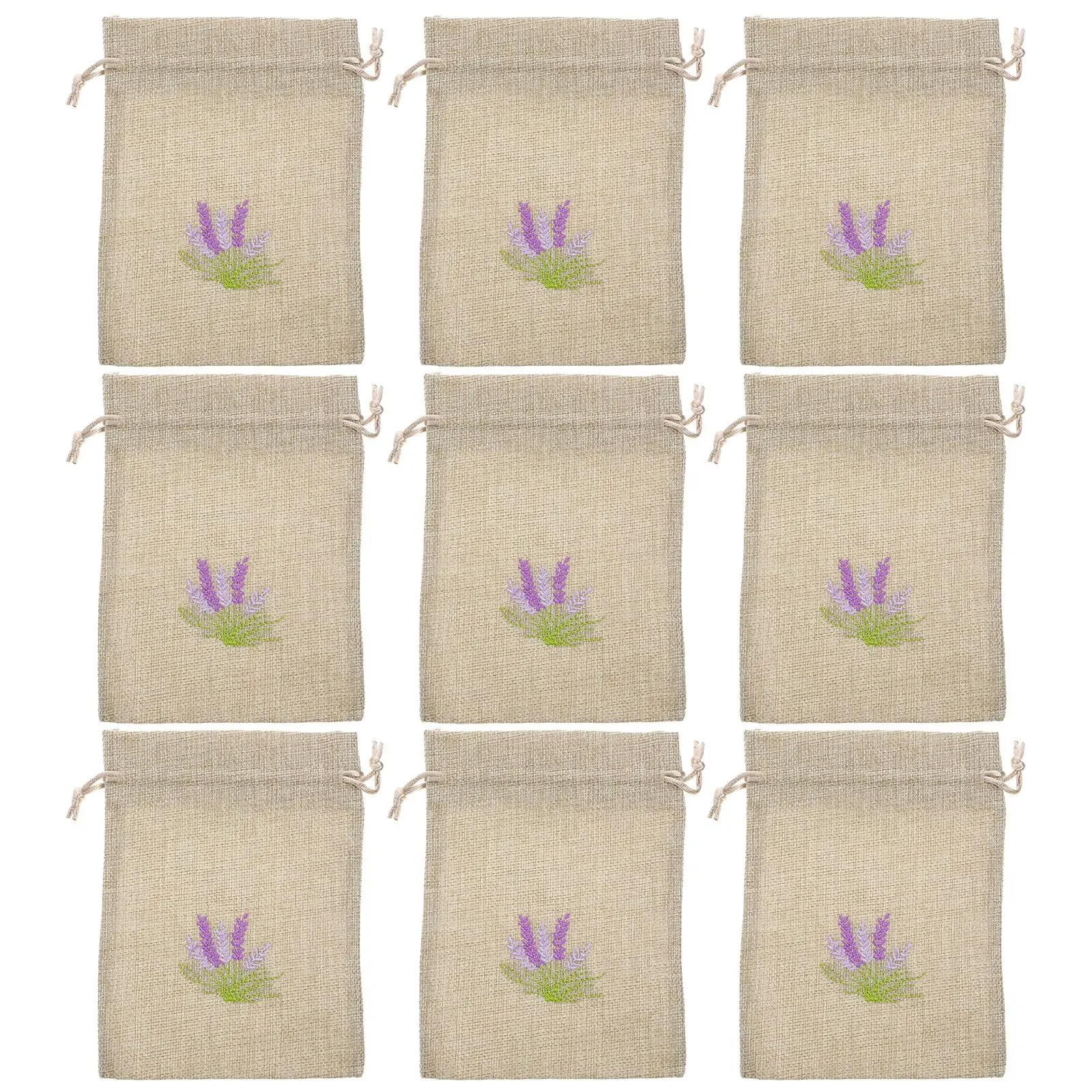 

10pcs Empty Sachet Bag Printed Lavender Imitation Hemp Bag Refillable Wardrobe Lavender Sachet Bag gift Packaging Bag Home Decor