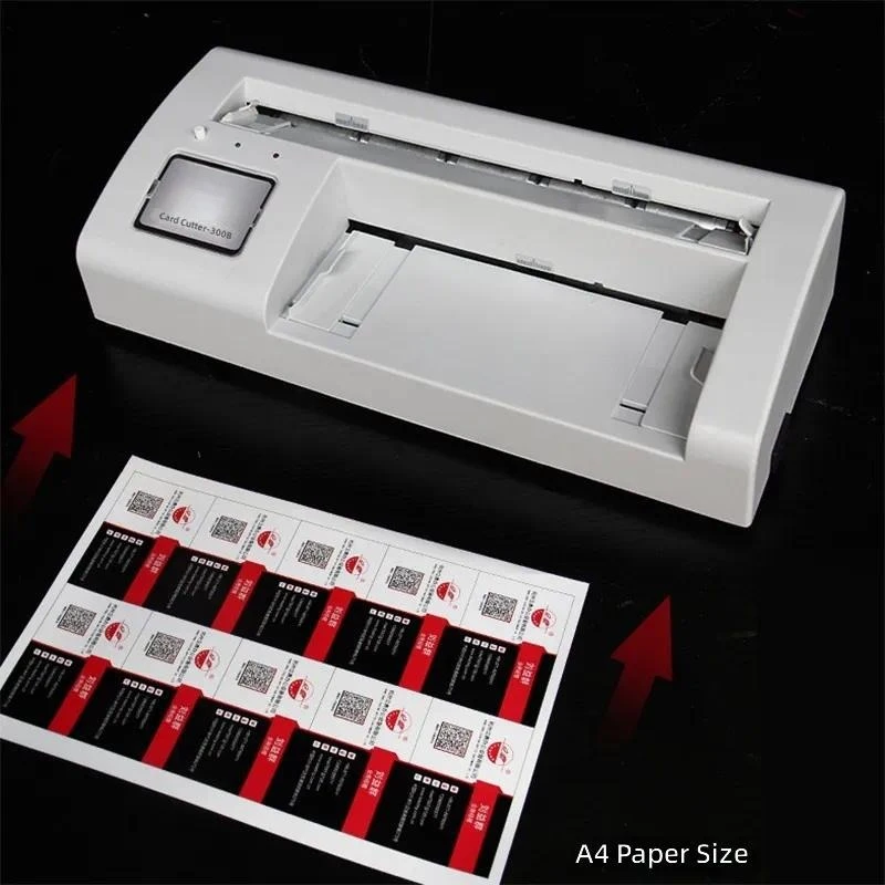 Automatic Electric Paper Cutter A4 Business Card Cutting Machine Badge Maker Trimmer Device For Office Craft DIY Precision