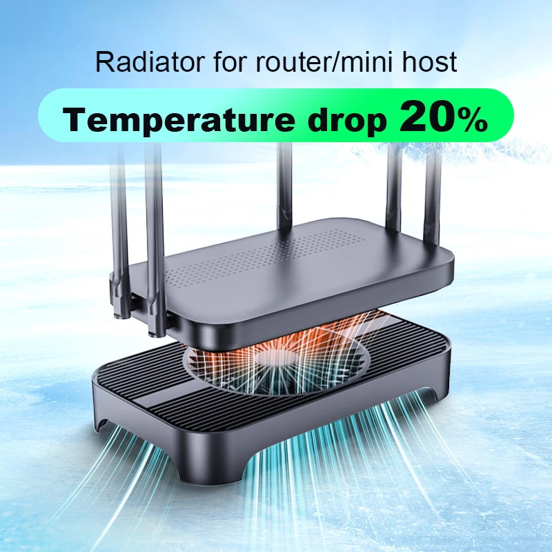 Power Train Z-X3 router radiator base optical cat set-top box MINI host bracket 14CM fan