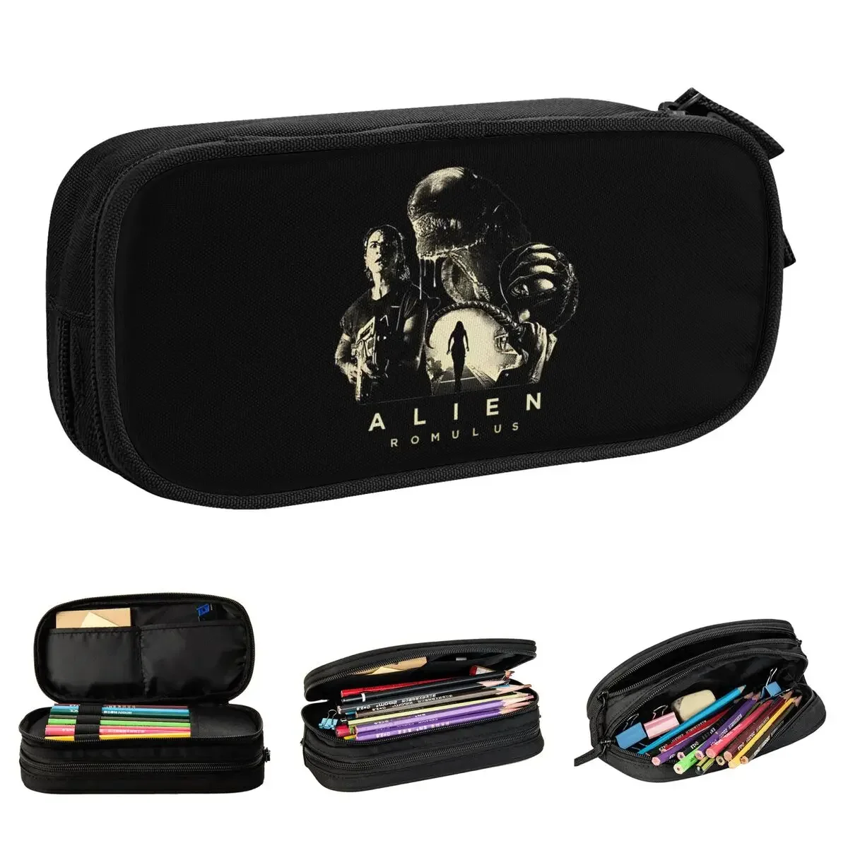 

ROMULUS GROUP V2 Pencil Cases Alien Movie Horror Pencil Box Pen Box for Student Big Bag School Supplies Cosmetic Stationery